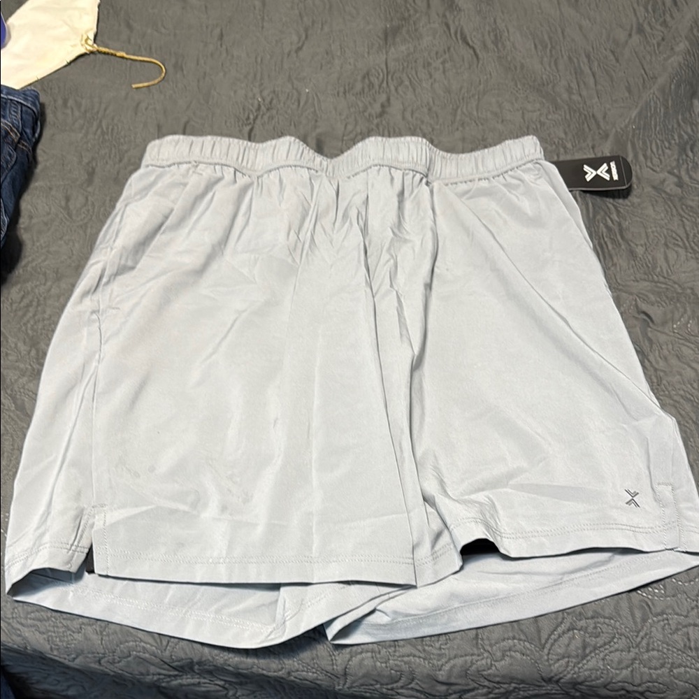 Xerox Gray Athletic Shorts with Elastic Waistband and Soft Fabric